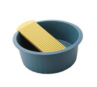 DRESSOOS Thickened Plastic Washboard Basin for Laundry Hand Washing Newborn Clothes Multipurpose Washtub for Face Foot Washing Compact Non Slip Design Easy Carry Blue Large