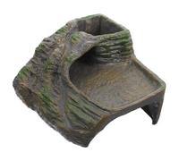 DRESSOOS Tortoise Cave Reptile Basking Shelter Realistic Gecko Playing Platform Aquarium Ornament Craft for Pet Habitat