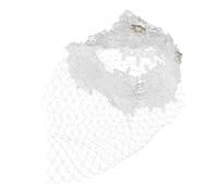 DRESSOOS Veil Silver White Wedding Cage Hats Black White Headpiece Wedding Hat Lace Headpiece Tea Party Tea Party Headband Funeral Hat