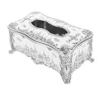 DRESSOOS Vintage European Style Tissue Box Cover Holder Decorative Napkin Storage Box for Dining Table Elegant Tabletop Tissue Box for Home Decor Practical Design