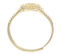 DRESSOOS Vintage Gold Mini Clock Ring for Women with High Precision Quartz Movement, Adjustable Open Finger Watch Featuring Copper and Rhinestone Material, for Casual Looks and Party Wear