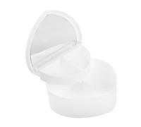 DRESSOOS Vintage Jewelry Box Heart Shaped Travel Organizer Double Layer Storage with Mirror Makeup Kit Earrings Headband Toys for Boys and Girls