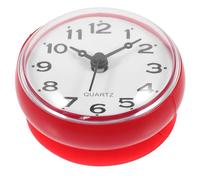 DRESSOOS Waterproof Shower Clock with Suction Cup for Bathroom and Kitchen, Lightweight Wall-mounted Design in Red Silicone and Plastic, for Shower and New House Use