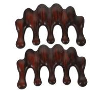 DRESSOOS Wide Tooth Wooden Massage Comb Set 2 Pieces Natural Scalp Massager for Hair Growth Comfortable Handheld Design for Men and Women for Home and Travel
