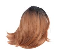 DRESSOOS Women's Bob Wig Gradient Short Straight Synthetic Hair Wig for Cosplay Black and Wine