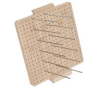 DRESSOOS Wooden Crochet Blocking Board with 15 Pins, Portable and Beginner-Friendly Knitting Tool, 23.5x23.5x1.5cm, for Lace Projects at Home, Crochet Pattern Blocker Board