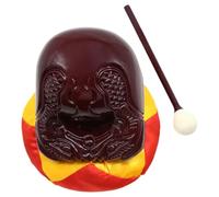 DRESSOOS Wooden Fish Buddhist Percussion Instrument Set Hand-Carved Meditation Knocker with Stick Traditional Musical Woodblock for Chanting and Relaxation