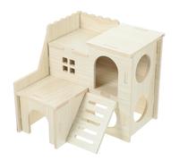 DRESSOOS Wooden Hamster Hideout House Safe Small Animal Retreat for Hamsters Guinea Pigs Rats Cozy Privacy Space Made of Natural for Sleeping Relaxation