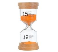 DRESSOOS Wooden Hourglass Timer 15 Min - 15 Minute Sand Timer - Elegant Sand Clock for Home Office Table Cooking Games and Time Management