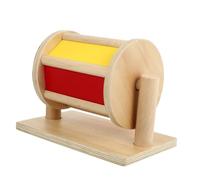DRESSOOS Wooden Textile Drum for Early Education Color Cognition and Auditory Skill Development Lightweight Kindergarten Teaching Tool for Hands Learning