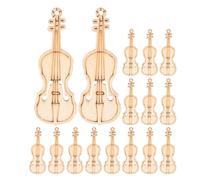 DRESSOOS Wooden Violin Jewelry Charms for with Unique Design and Delicate Texture 100pcs Polished Beige Miniature Violin Pendants for Crafts Decoration for Music and Artists