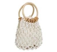 DRESSOOS Woven Small Pouch Drawstring Handbag Made of Cotton Rope with Enough Capacity for Small Essentials Chic and Simple Design for Summer Beach