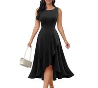 DRESSTELLS Cocktail Dress, Black Formal, Graduation Prom & Tea Party, Fit Flare Funeral Dress 2024 Black