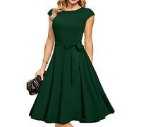 DRESSTELLS Cocktail Dress for Women, Summer Formal Wedding Guest Mother Bride Graduation Evening Prom Tea Party Casual Dress 2026 DarkGreen S