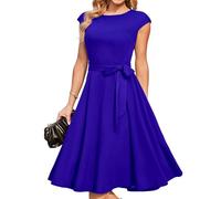 DRESSTELLS Cocktail Dresses for Women UK, Summer Formal Wedding Guest Graduation Evening Prom Vintage Tea Party Casual Dress 2026 RoyalBlue XL