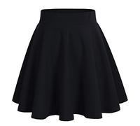 DRESSTELLS Women's Black Mini Pleated Tennis Skirt Aline School Girl High Waisted Basic Casual Party Skater Skirt Ladies Flared Golf Short Skirt Black XL