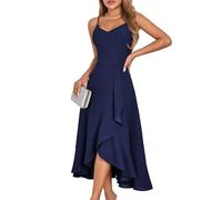 DRESSTELLS Women's Cocktail Dresses for Wedding Guest, Modest Vintage Tea Party Evening Club Formal Homecoming Prom Dress for Teens Navy M