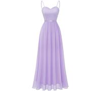 DRESSTELLS Women's Formal Dress Long Bridesmaid Wedding Guest Dresses Modest Prom Cocktail Party Strap Dress, Lavender, XL