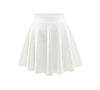 DRESSTELLS Women's White Mini Pleated Tennis Skirt Aline School Girl High Waisted Basic Casual Party Skater Skirt Ladies Flared Golf Short Skirt White M