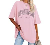 Dresswel Oversized T Shirt for Women Los Angeles California Graphic Print Women's T-Shirts Summer Oversize Tops Crew Neck Short Sleeve Plus Size Tee Shirts