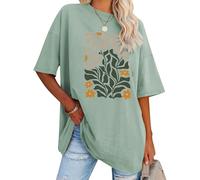 Dresswel Oversized T Shirts for Women Daisy Floral Graphic Print Tshirt Womens Crew Neck Short Sleeve Oversize Loose Tees Summer Tunic Tops
