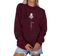 Dresswel Women Bee Kind Sweatshirt Pullover Round Long Sleeve Tops Shirts Jumpers Blouse