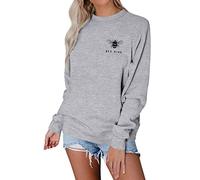 Dresswel Women Bee Kind Sweatshirt Pullover Round Long Sleeve Tops Shirts Jumpers Blouse