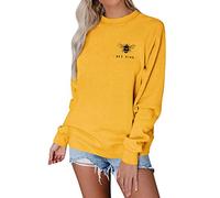 Dresswel Women Bee Kind Sweatshirt Pullover Round Long Sleeve Tops Shirts Jumpers Blouse