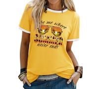 Dresswel Women Bring On The Sunshine T-Shirt Rainbow Graphic Tshirts Tops