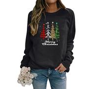 Dresswel Women Merry Christmas Jumper Christmas Tree Sweatshirt Xmas Pullover Long Sleeve Tops Blouse