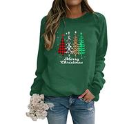 Dresswel Women Merry Christmas Jumper Christmas Tree Sweatshirt Xmas Pullover Long Sleeve Tops Blouse