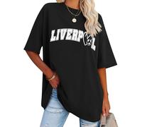 Dresswel Women's T-Shirts Oversized T Shirt for Women Liverpool Football Graphic Print Summer Loose Baggy Tops Crew Neck Short Sleeve Casual Plus Size Tee Shirts