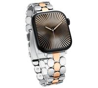 Dressy Band for Apple Watch 44mm 45mm 46mm 49mm for Women, Designer Band for Apple Watch Series 10,Se,9,8,7,6,5,4,3,2,1 for iWatch, Matte Brushed Finishing Silver Rose Gold