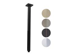 Drettyer Shower Arm with Flange 24 Inches Ceiling Mount Square Straight Extender Extension Pipe Replacement, Extra Long Shower Arm For Fixed Rain Shower Head or High Ceiling, Matte Black