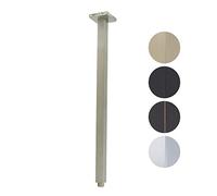 Drettyer Shower Arm with Flange 24 Inches Ceiling Mount Square Straight Extender Extension Pipe Replacement, Extra Long Shower Arm For Fixed Rain Shower Head or High Ceiling, Brushed Nickel