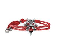 Dreuhuing Cute Silver Dragon Bracelet, Creative Dragon Bead Lucky Charm Bracelet, 2025 New Adjustable Silver Dragon Bracelet Animal Jewelry, Vintage Dragon Bracelet, Dragon Eyes In Delicate Bracelet
