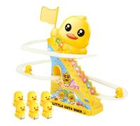 Dreuhuing Funny Duck Roller Coaster Track Toy | Electric Duck Slide Roller Coaster Toy | Stair Climbing Duck Tracks Slide Toy Set for Home, School, Daycare Center