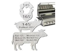 Dreuhuing Meat Temperature Metal Magnet - Grill Magnet Temperature Guide Meat Temperature Guide - Animal BBQ Accessories Cooking Chart with Internal Cooking Time for Kitchen