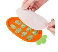 Dreuhuing Silicone Molds For Baby Food - Silicone Complementary Food Carrot Shape Box With Lid Baby,Freezer Nibble Eight Compartments Tray Baby For Kids Babies