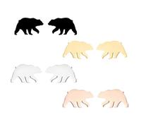 Dreuyet 4 Pairs Bear Stud Earrings for Women Minimalist Small Stainless Steel Mama Bear Stud Earrings Cute Bear Animal Cartilage Piercing Studs Birthday Mother's Day Jewelry Gifts, S, Stainless Steel