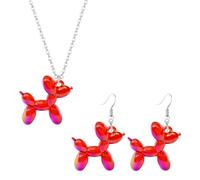 Dreuyet 4 Pairs Bubble Dog Earrings for Women Resin Luminous Balloon Animal Dogs Earring 3D Lifelike Cute Animals Earrings Shining Charm Jewelry Gift, M, Acrylic, No Gemstone