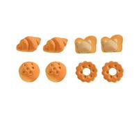 Dreuyet 4 pairs Simulation Bread Stud Earrings for Women Creative Resin French Baguette Toast Nut Bread Dangle Earrings Funny Cute Food Drop Earrings, S, Zinc, No Gemstone