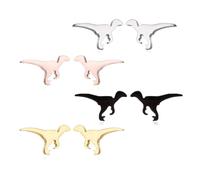 Dreuyet 4 Pairs Tiny Dinosaur Stud Earrings Minimalist Cute Animal T-Rex Dinosaur Earring Stainless Steel Mini Cartilage Tragus Piercing Jewelry Gifts for Women, Stainless Steel, No Gemstone
