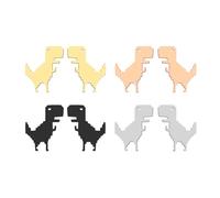 Dreuyet 4 Pairs Tiny Dinosaur Stud Earrings Minimalist Cute Animal T-Rex Dinosaur Earring Stainless Steel Mini Cartilage Tragus Piercing Jewelry Gifts for Women, Stainless Steel, No Gemstone
