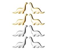 Dreuyet 4 Pairs Tiny Dinosaur Stud Earrings Minimalist Cute Animal T-Rex Stainless Steel Cartilage Tragus Piercing Earring Jewelry Gifts for Women, S, Stainless Steel, No Gemstone