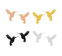 Dreuyet 4Pairs Stainless Steel Bird Stud Earrings for Women Cute Little Flying Hummingbird Earrings Tiny Lovely Bird Animal Post Piercing Ear Jewelry, Tiny, Stainless Steel, No Gemstone