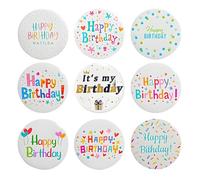 Dreuyet 9 Pieces Happy Birthday Pin Buttons Its My Birthday Pin 2.3 Inch Round Badges Birthday Party Decorations Set for Men and Women, Multicolor, Middle