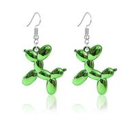 Dreuyet Balloon Dog Earrings for Women 3D Shiny Jelly Balloon Dog Dangle Earrings Colorful Resin Poodle Dangle Earrings Cute Charm Animal Jewelry Birthday Gifts, Middle, Resin, No Gemstone