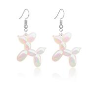 Dreuyet Balloon Dog Earrings for Women 3D Shiny Jelly Balloon Dog Dangle Earrings Colorful Resin Poodle Dangle Earrings Cute Charm Animal Jewelry Birthday Gifts, Middle, Resin, No Gemstone