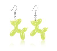 Dreuyet Balloon Dog Earrings for Women 3D Shiny Jelly Balloon Dog Dangle Earrings Colorful Resin Poodle Dangle Earrings Cute Charm Animal Jewelry Birthday Gifts, Middle, Resin, No Gemstone